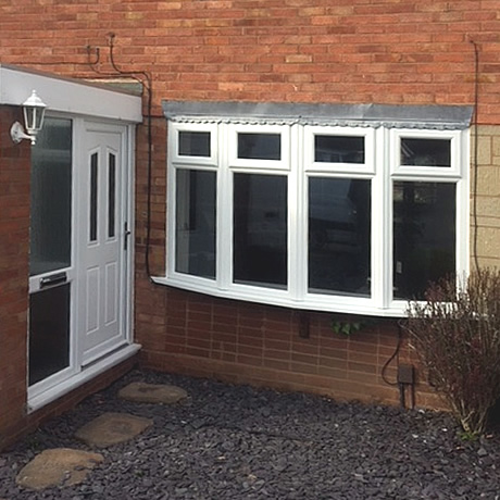 Entrance door and bow window conversion installed in birmingham