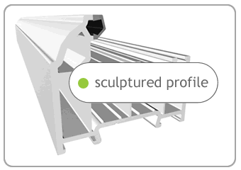 Liniar profile available in a sculptured, ovolo shaped profile
